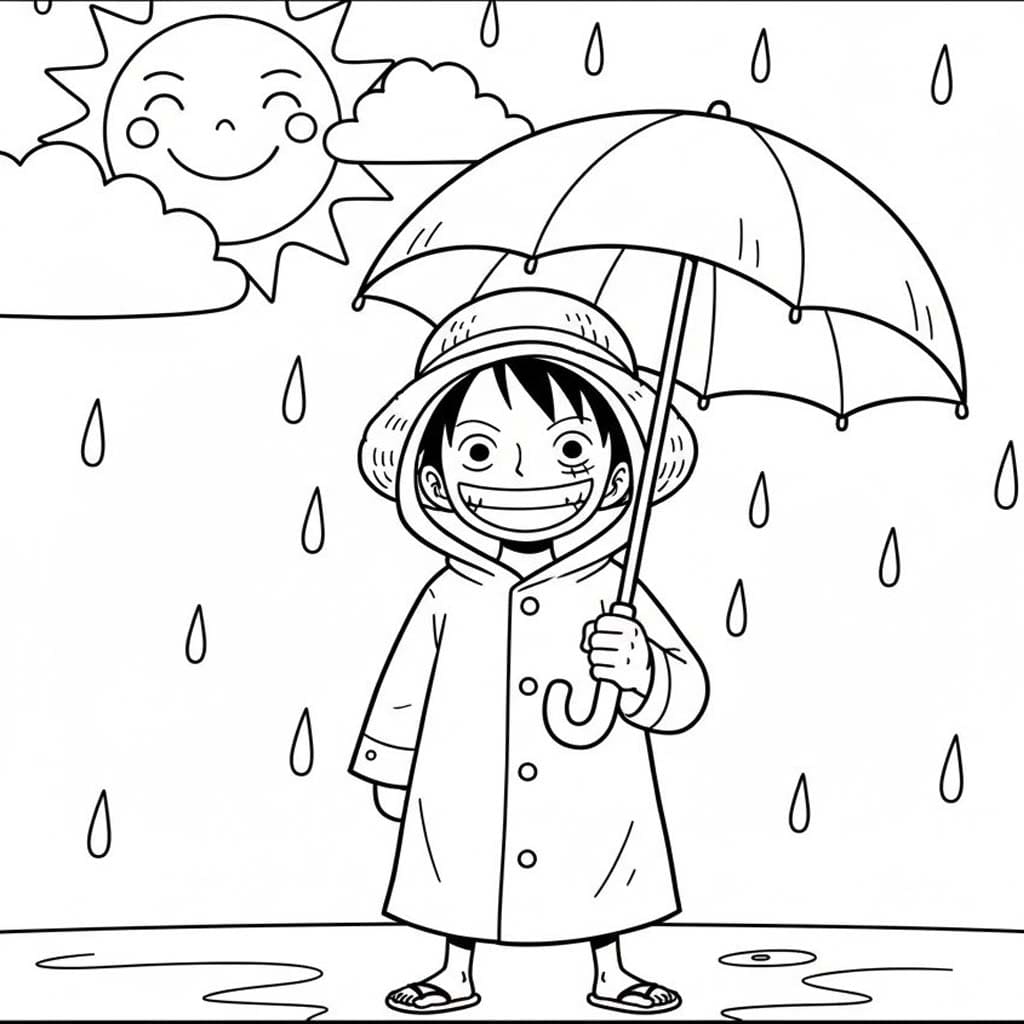 Fise de colorat cu Desenează Ploaie pentru copii