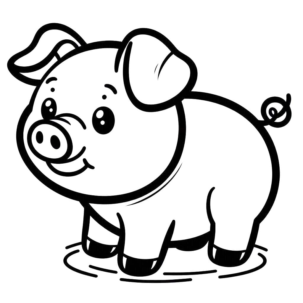 Fise de colorat cu Desenează Porci gratuit