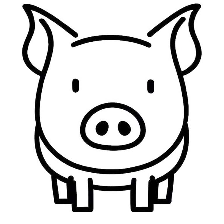 Fise de colorat cu Desenează Porci imprimabil pentru copii