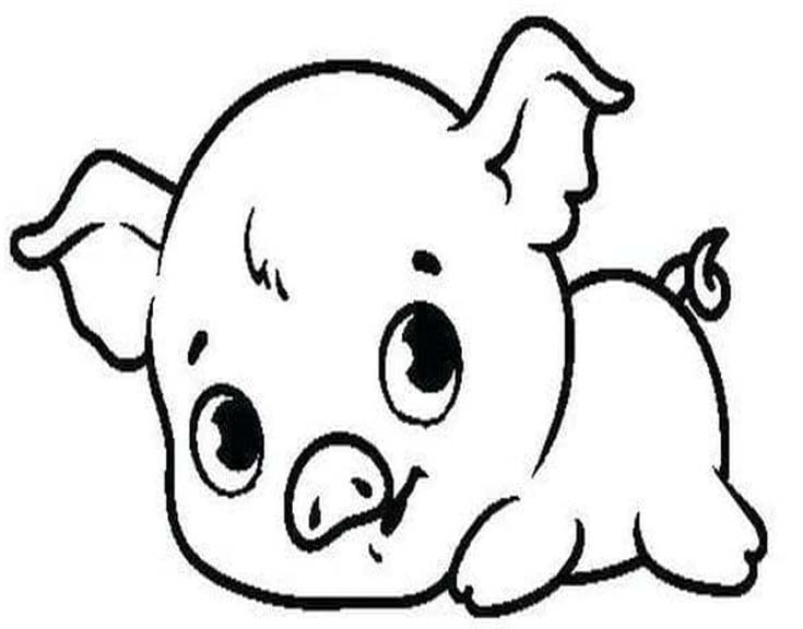 Fise de colorat cu Desenează Porci uşor