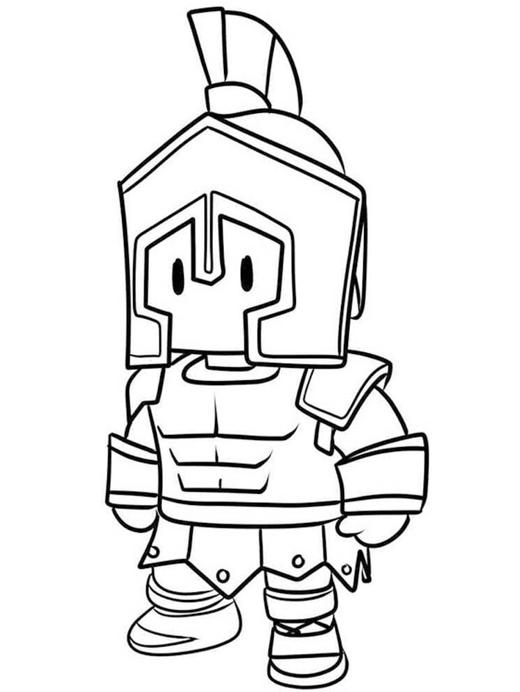 Fise de colorat cu Desenează Stumble Guys bazic la copii