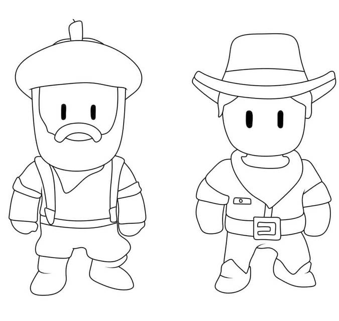 Fise de colorat cu Desenează Stumble Guys