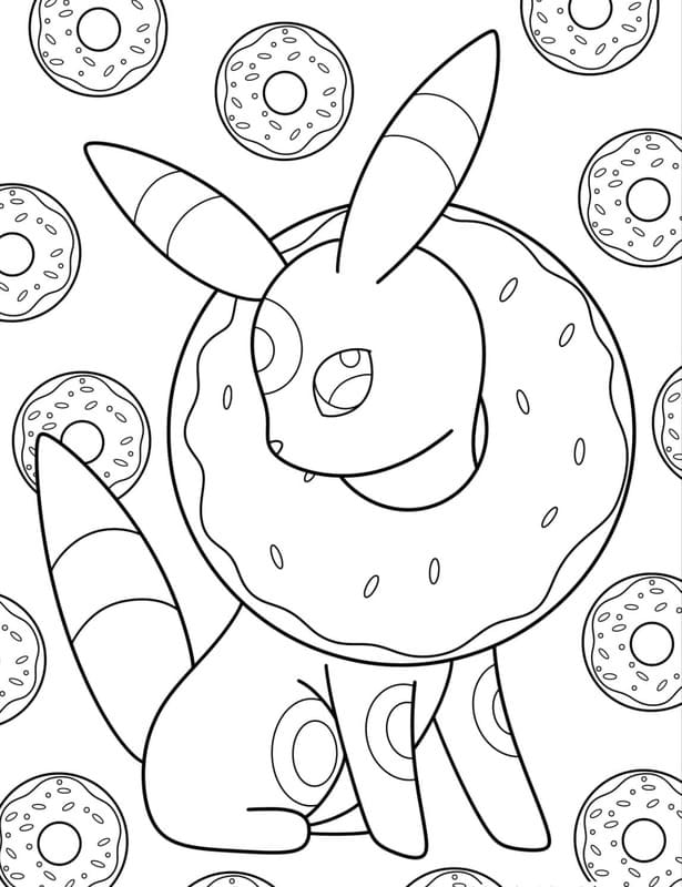 Fise de colorat cu Desenează Umbreon imprimabil pentru copii