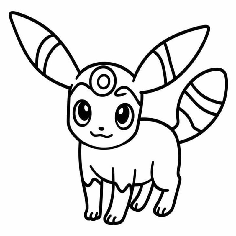 Fise de colorat cu Desenează Umbreon imprimabil