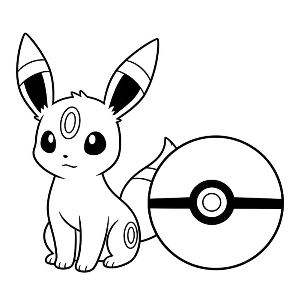 Fise de colorat cu Desenează Umbreon la copii