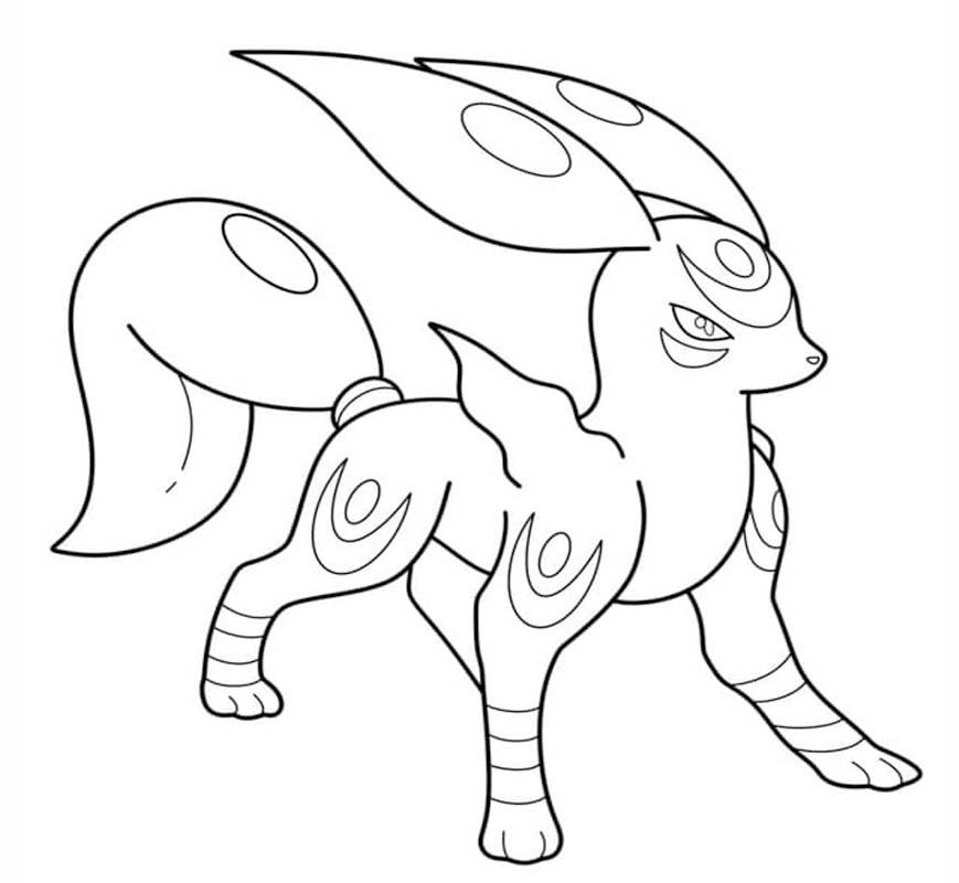 Planse de colorat cu Umbreon