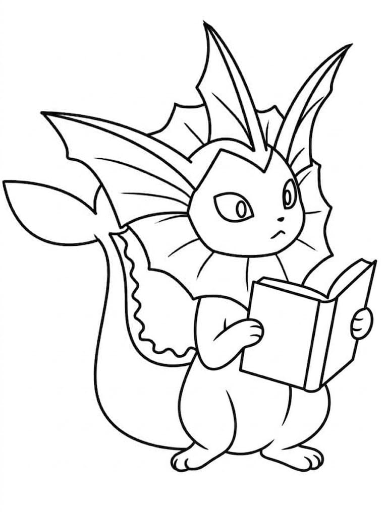 Fise de colorat cu Desenează Vaporeon gratuit pentru copii
