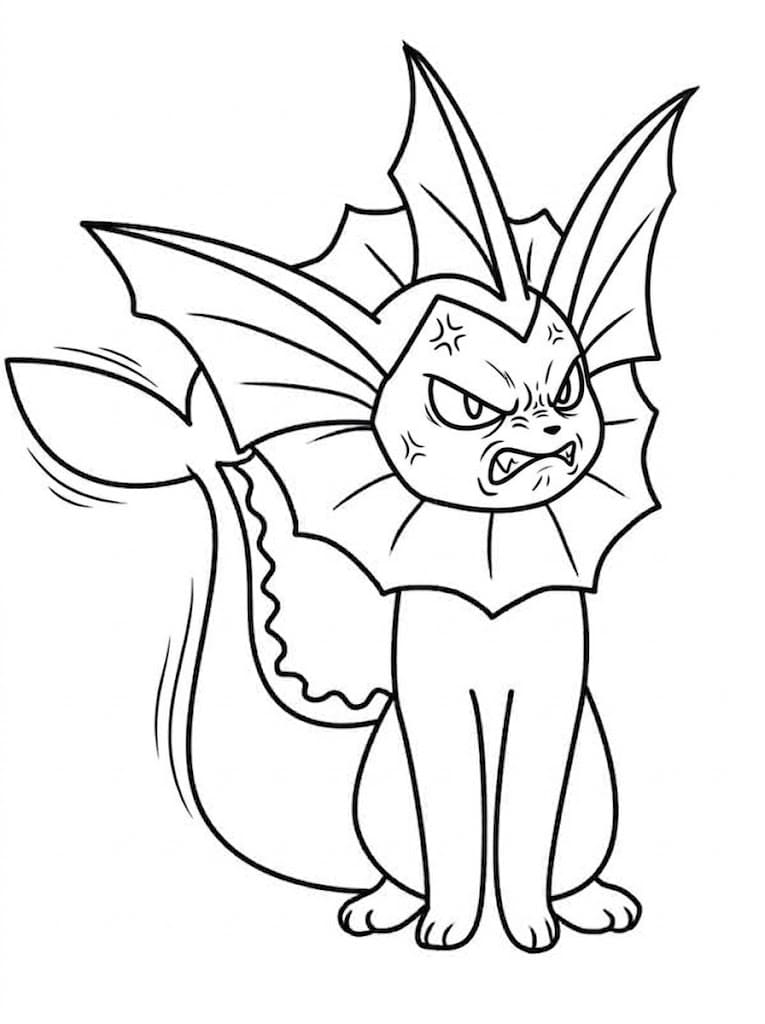 Fise de colorat cu Desenează Vaporeon gratuit