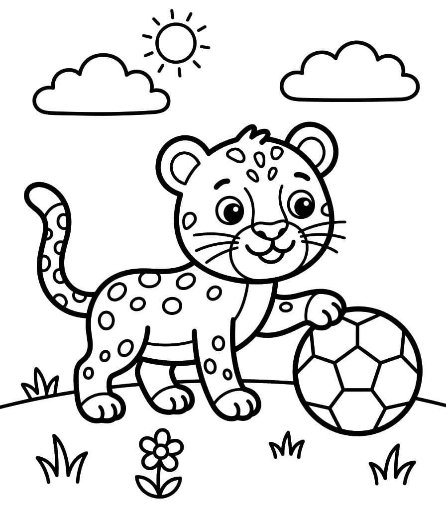 Fise de Colorat cu Jaguar imprimabil gratuit pentru copii