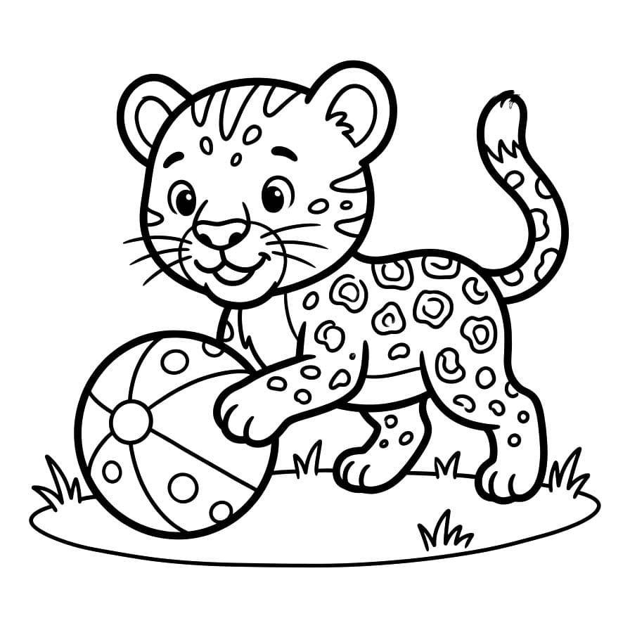 Fise de Colorat cu Jaguar imprimabil pentru copii