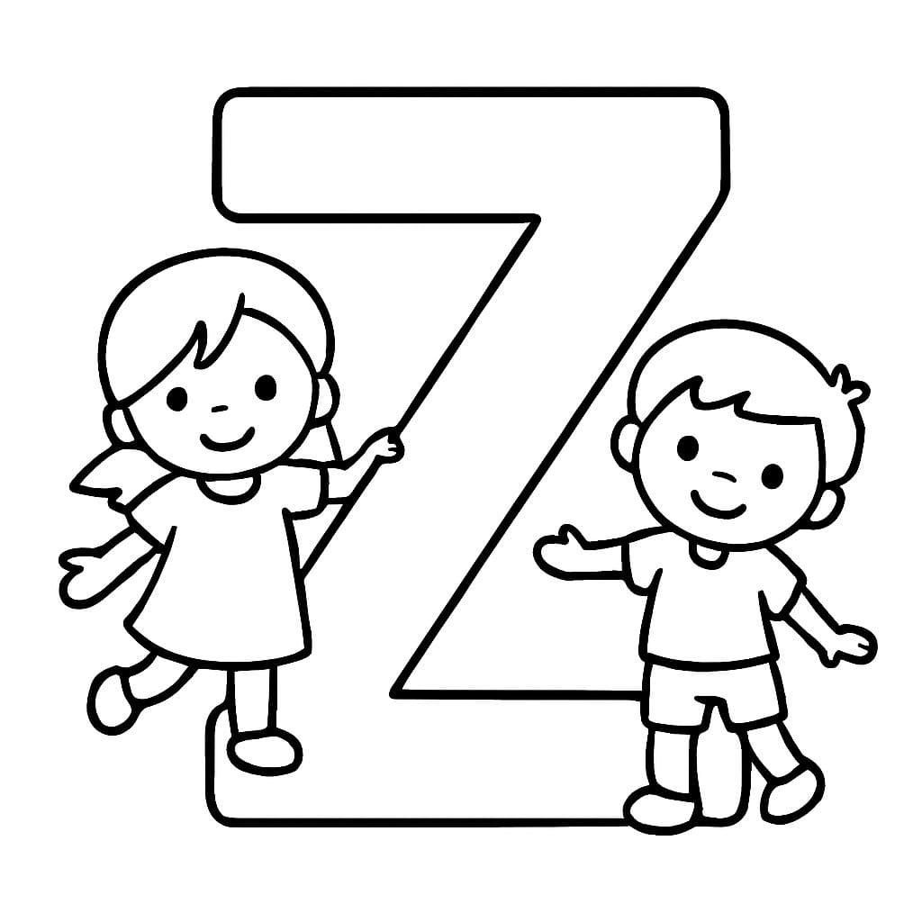 Fise de colorat cu Litera Z imprimabil gratuit bazic