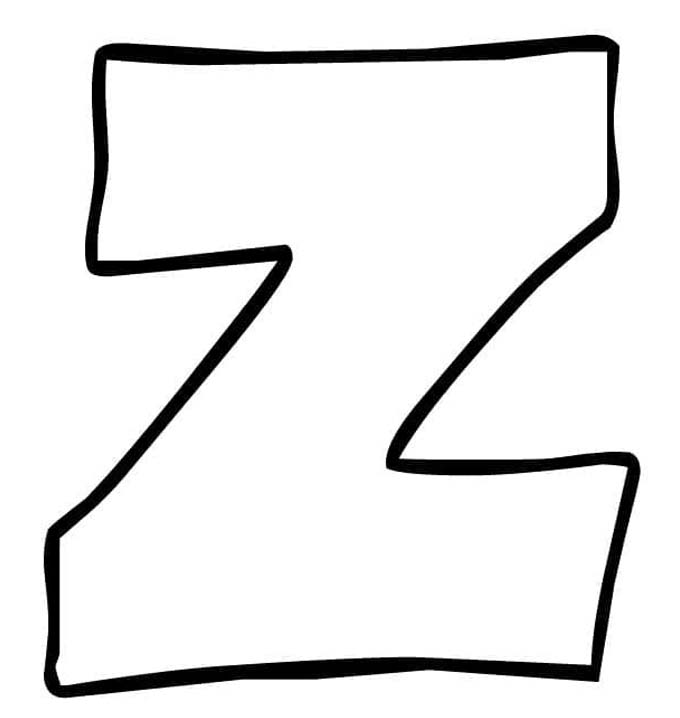 Fise de colorat cu Litera Z imprimabil gratuit uşor