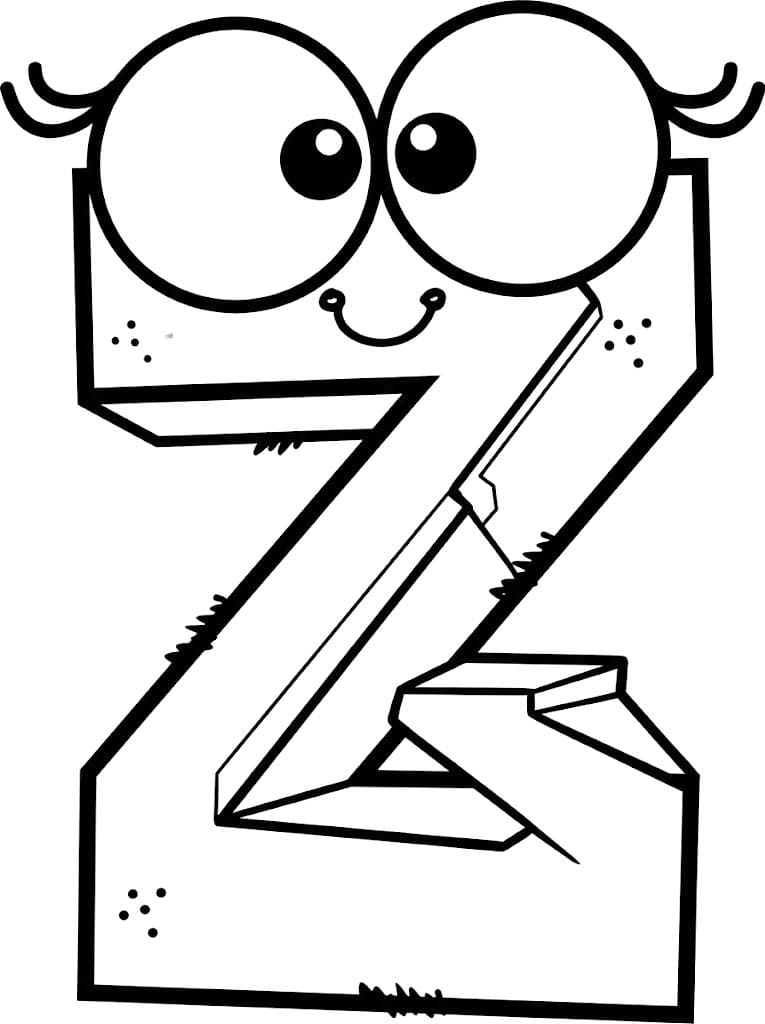 Fise de colorat cu Litera Z imprimabil simplu