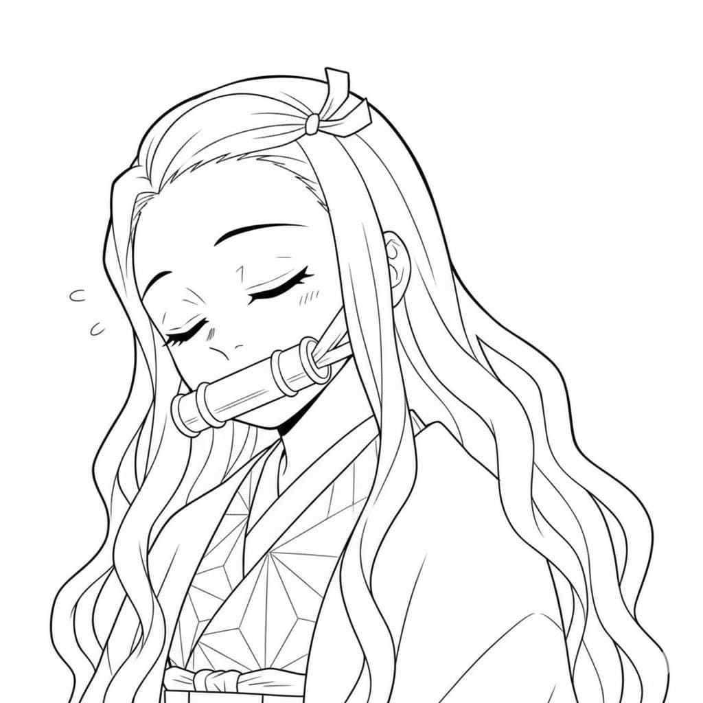 Fise de colorat cu Nezuko gratuit pentru copii