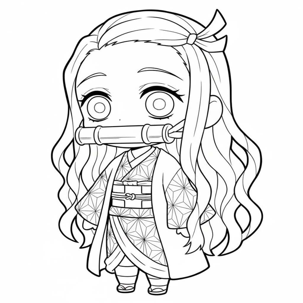 Fise de colorat cu Nezuko imprimabil