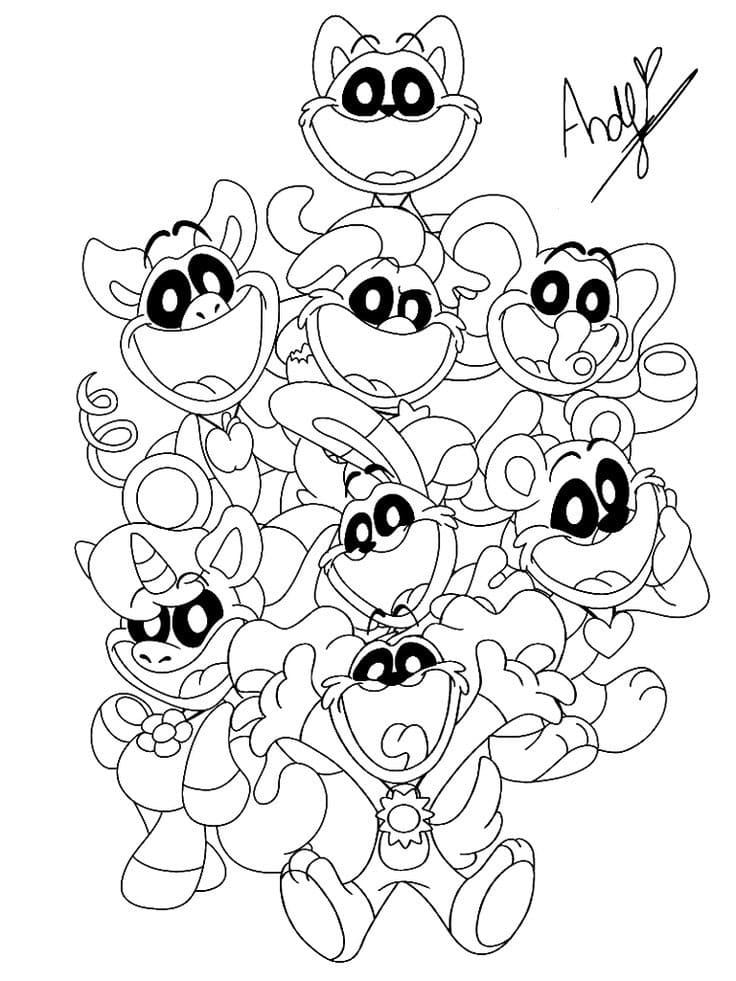 Fise de colorat cu Nightmare Critters imprimabil simplu