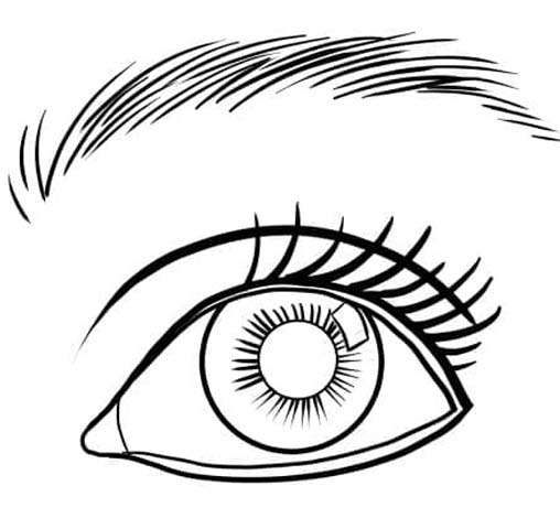 Fise de colorat cu Ochi gratuit simplu