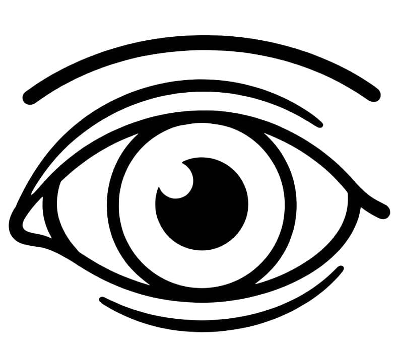Fise de colorat cu Ochi imprimabil gratuit bazic