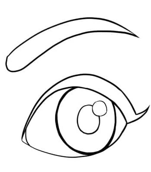 Fise de colorat cu Ochi imprimabil gratuit simplu