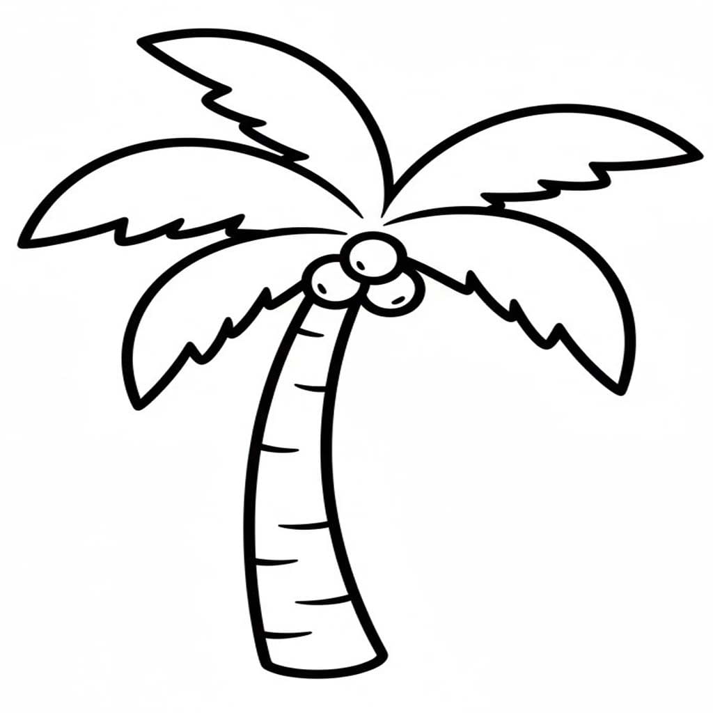 Fise de colorat cu Palmier gratuit bazic