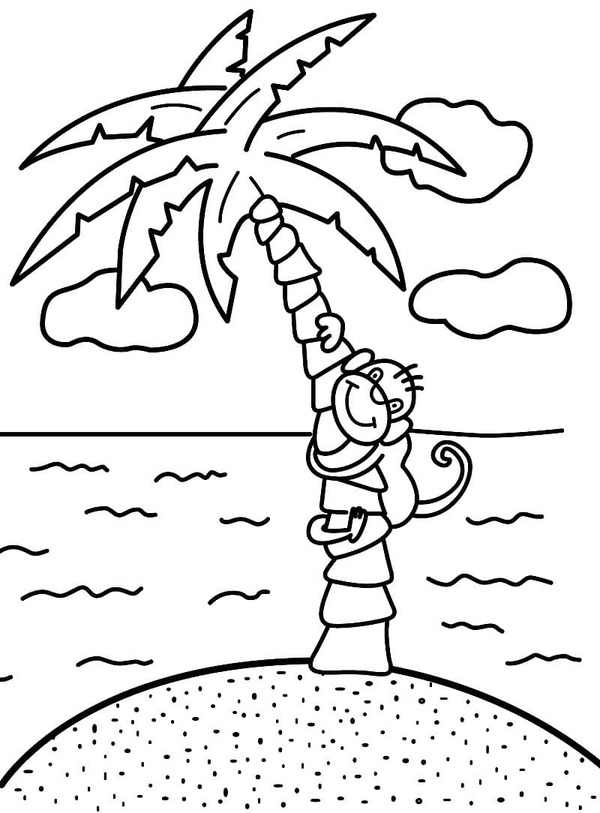 Fise de colorat cu Palmier gratuit