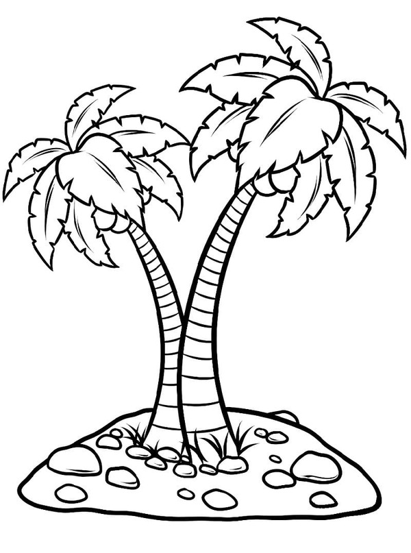 Fise de colorat cu Palmier imprimabil gratuit pentru copii