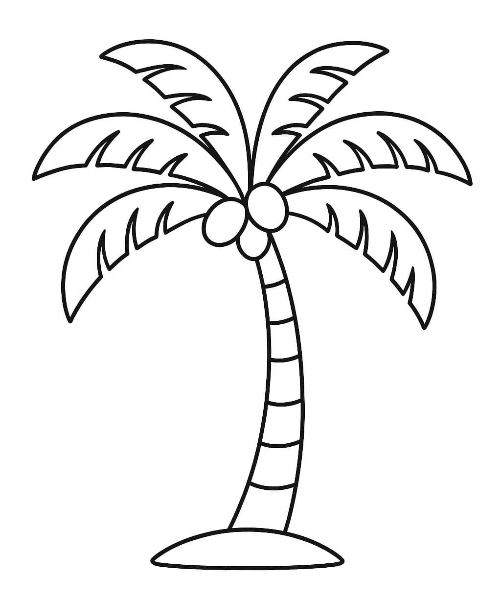 Fise de colorat cu Palmier imprimabil gratuit uşor