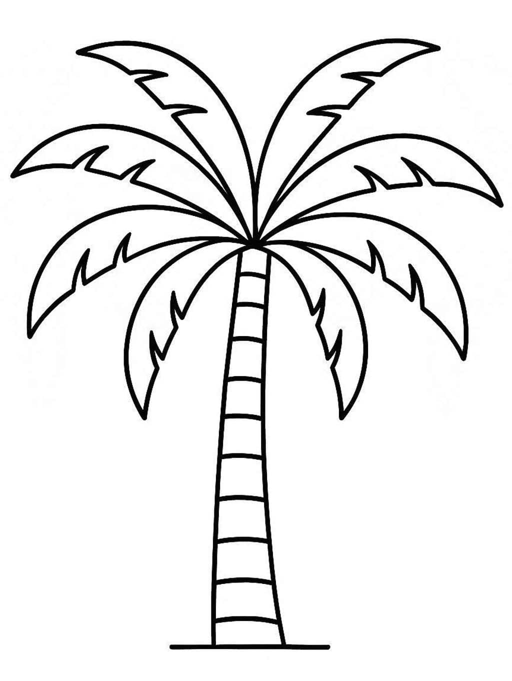 Fise de colorat cu Palmier imprimabil gratuit