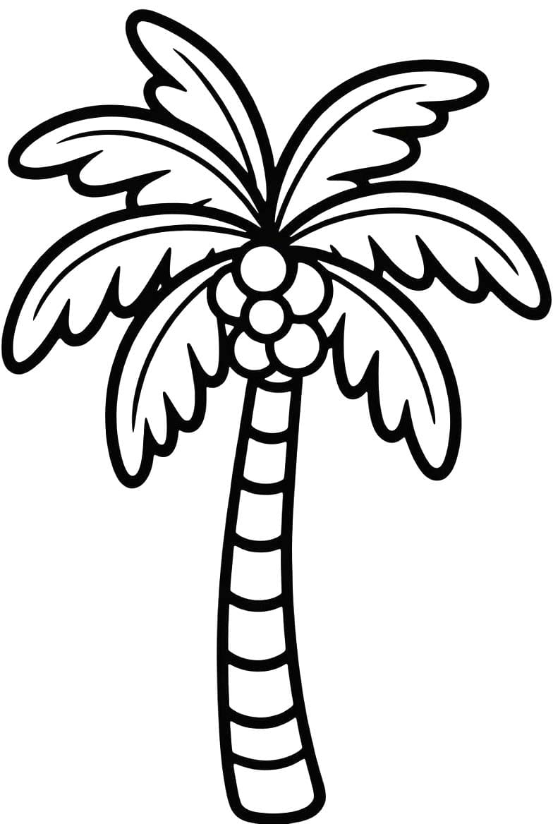 Fise de colorat cu Palmier imprimabil simplu