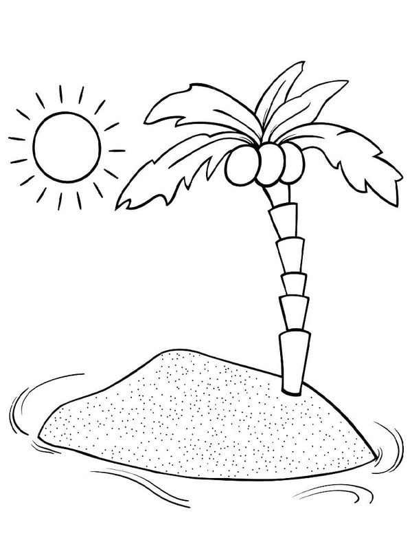 Fise de colorat cu Palmier pentru copii