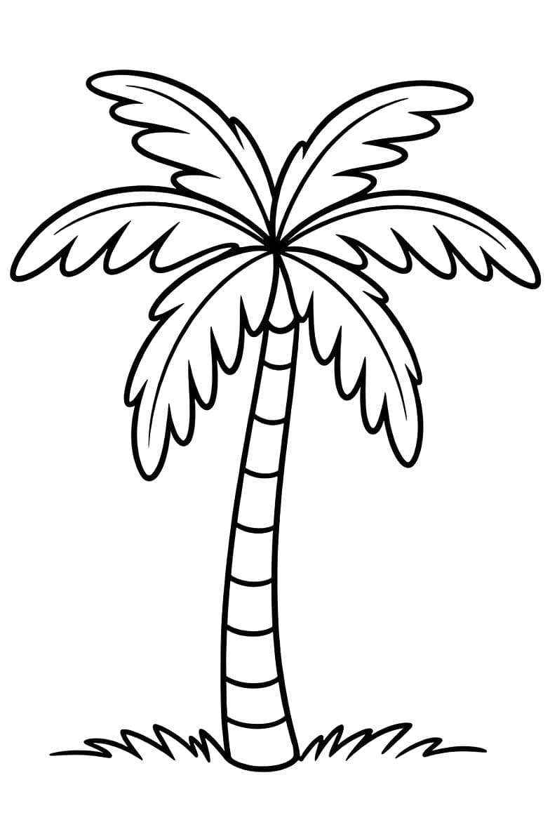 Fise de colorat cu Palmier uşor la copii
