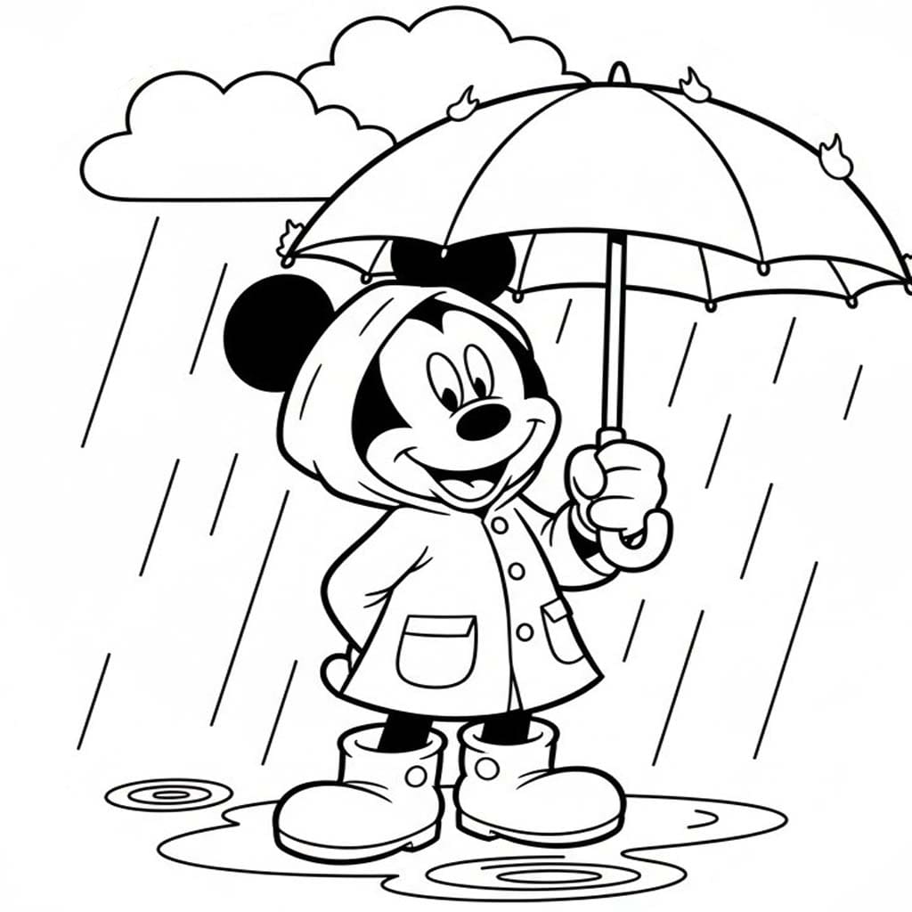 Fise de colorat cu Ploaie gratuit pentru copii