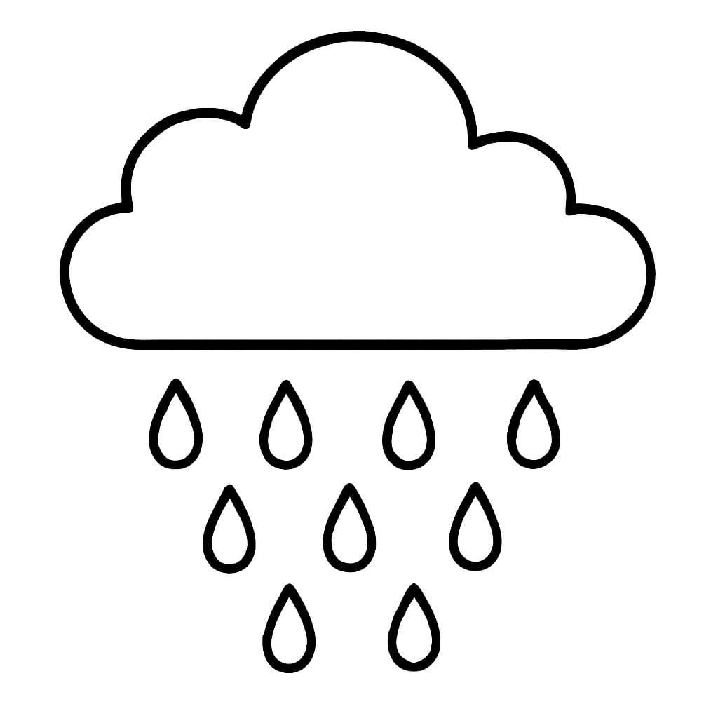 Fise de colorat cu Ploaie gratuit uşor