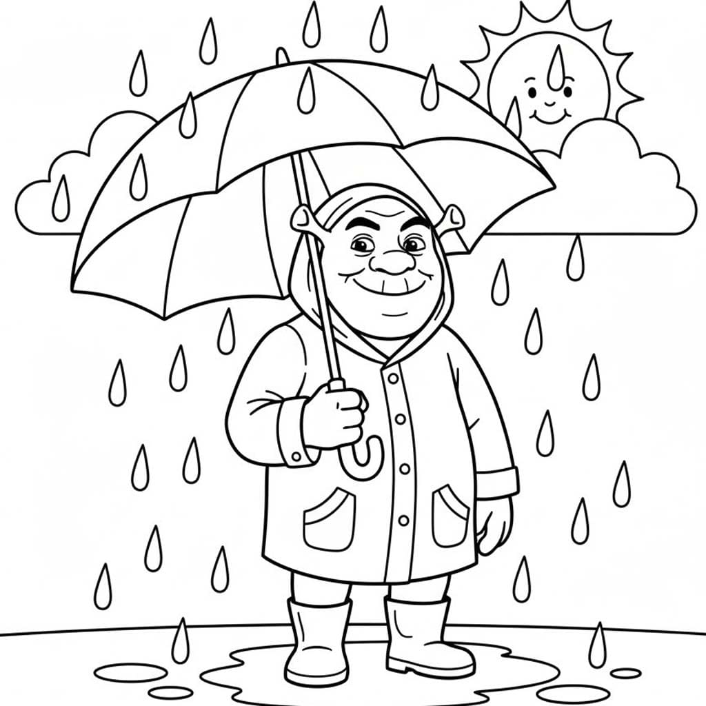 Fise de colorat cu Ploaie gratuit