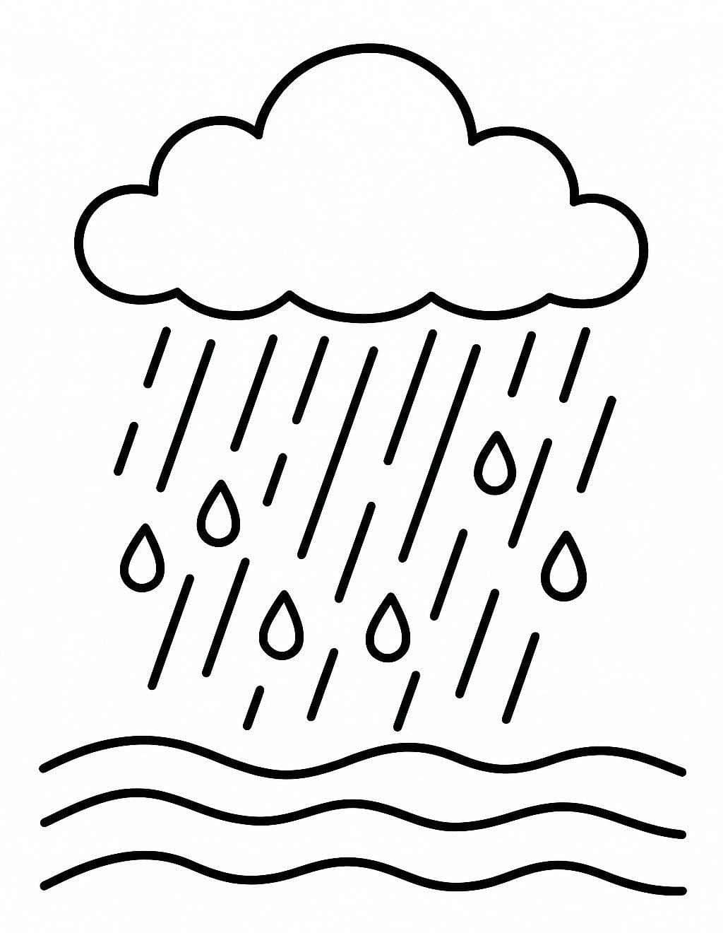 Fise de colorat cu Ploaie imprimabil pentru copii