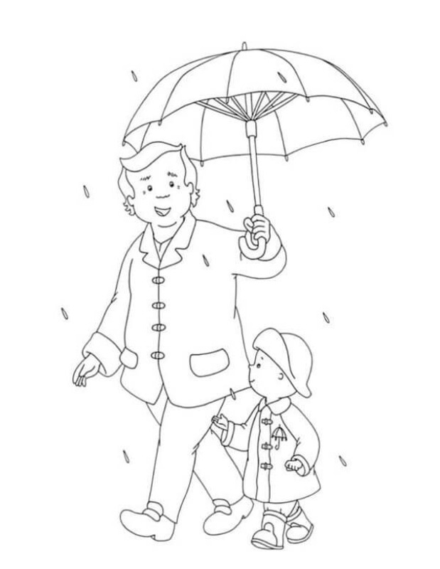 Fise de colorat cu Ploaie uşor la copii