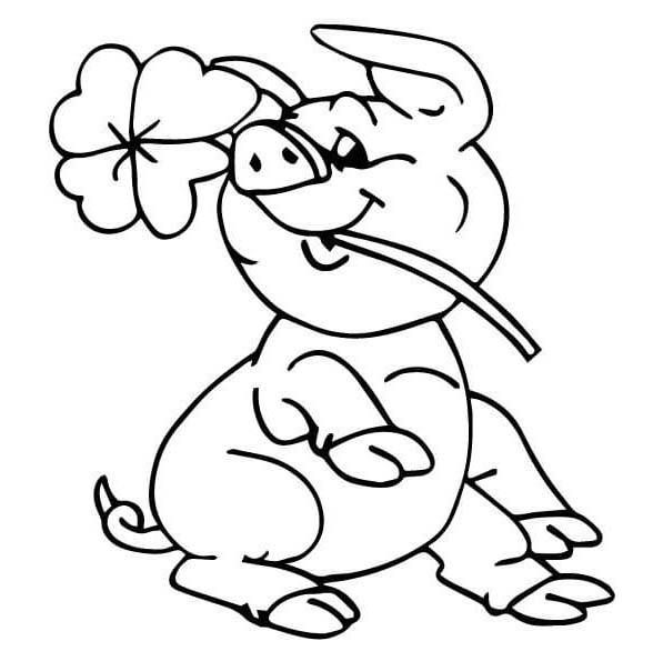 Fise de colorat cu Porci bazic la copii