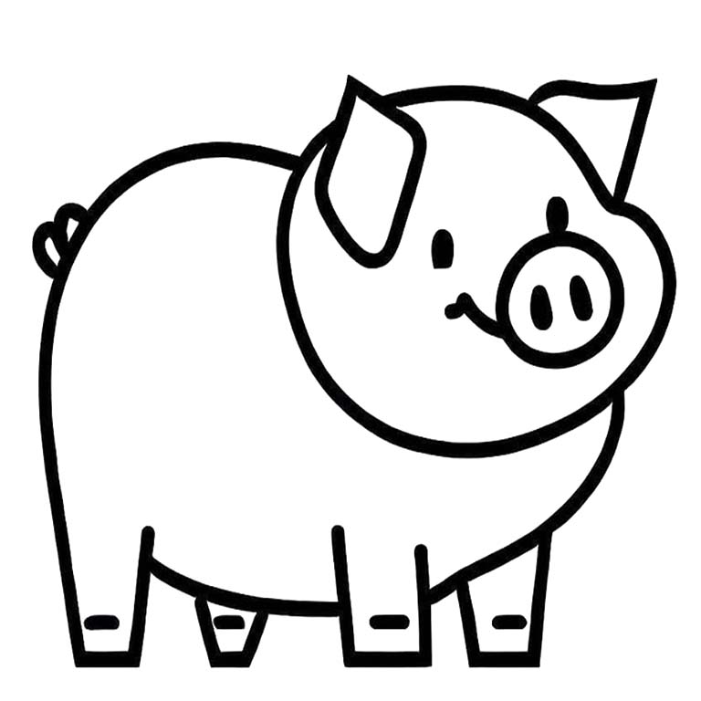 Fise de colorat cu Porci gratuit bazic