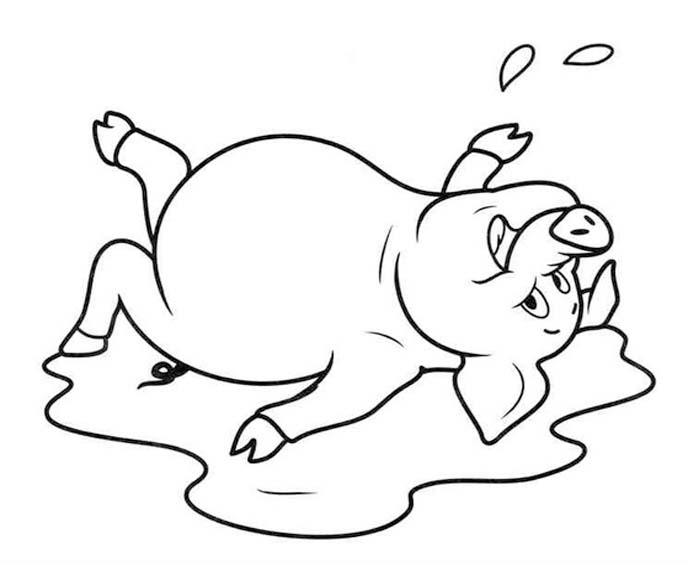 Fise de colorat cu Porci imprimabil gratuit uşor