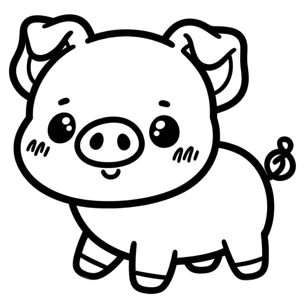 Fise de colorat cu Porci imprimabil