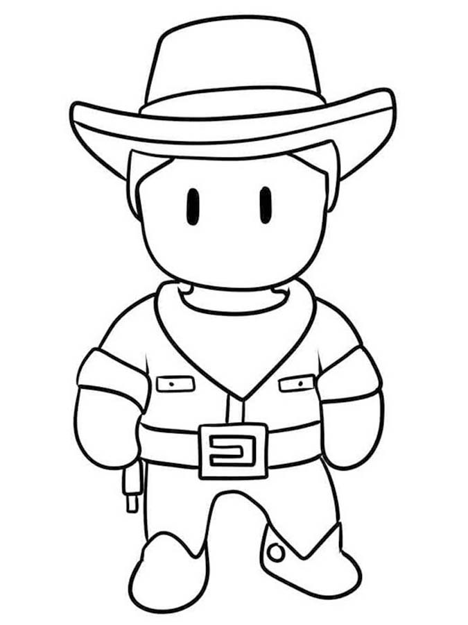 Fise de colorat cu Stumble Guys bazic la copii