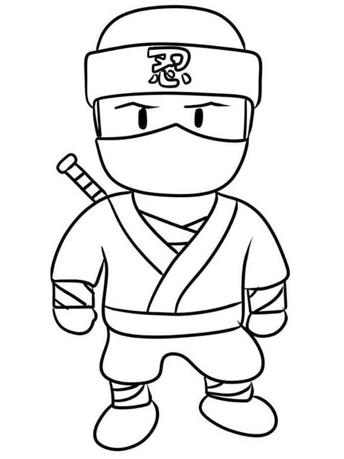 Fise de colorat cu Stumble Guys uşor la copii