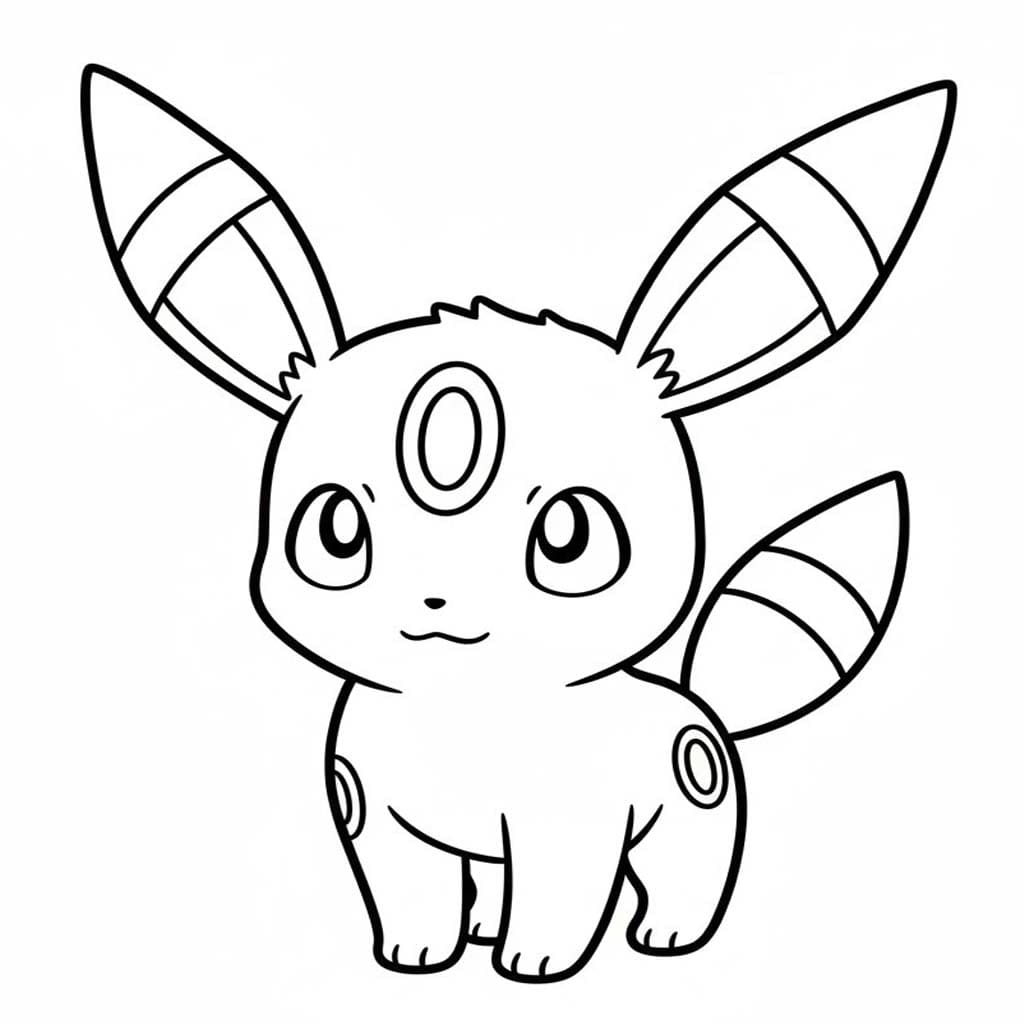 Fise de colorat cu Umbreon bazic la copii