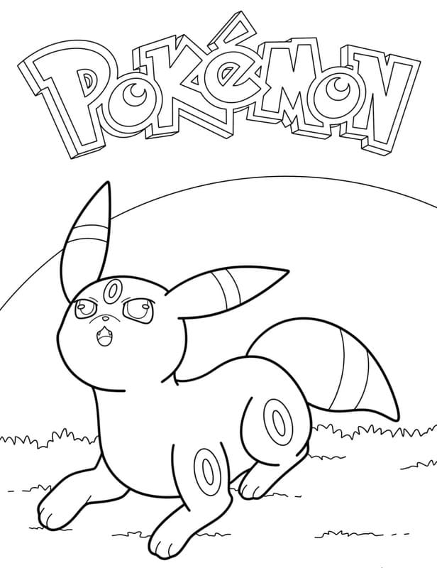 Fise de colorat cu Umbreon gratuit uşor