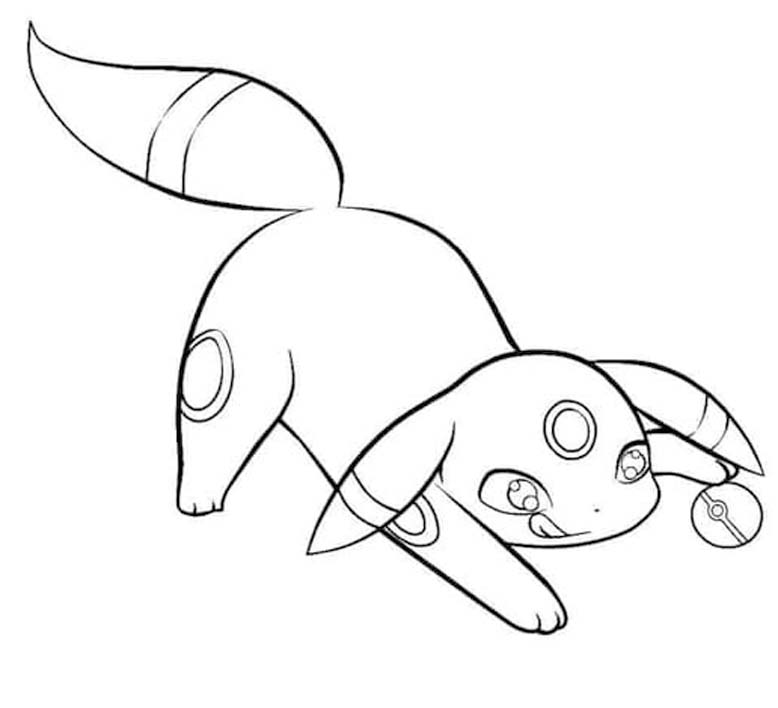 Fise de colorat cu Umbreon gratuit