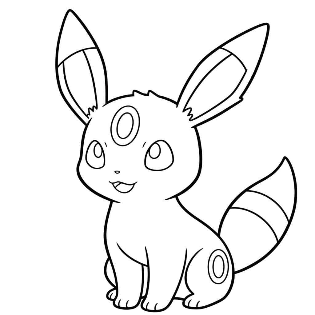 Fise de colorat cu Umbreon imprimabil gratuit bazic