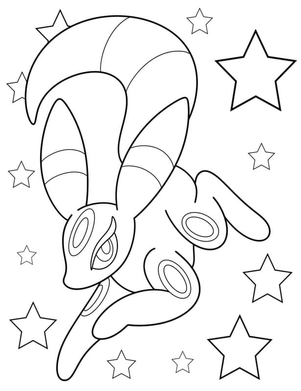 Fise de colorat cu Umbreon imprimabil gratuit uşor