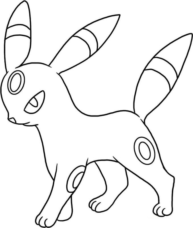 Fise de colorat cu Umbreon imprimabil gratuit