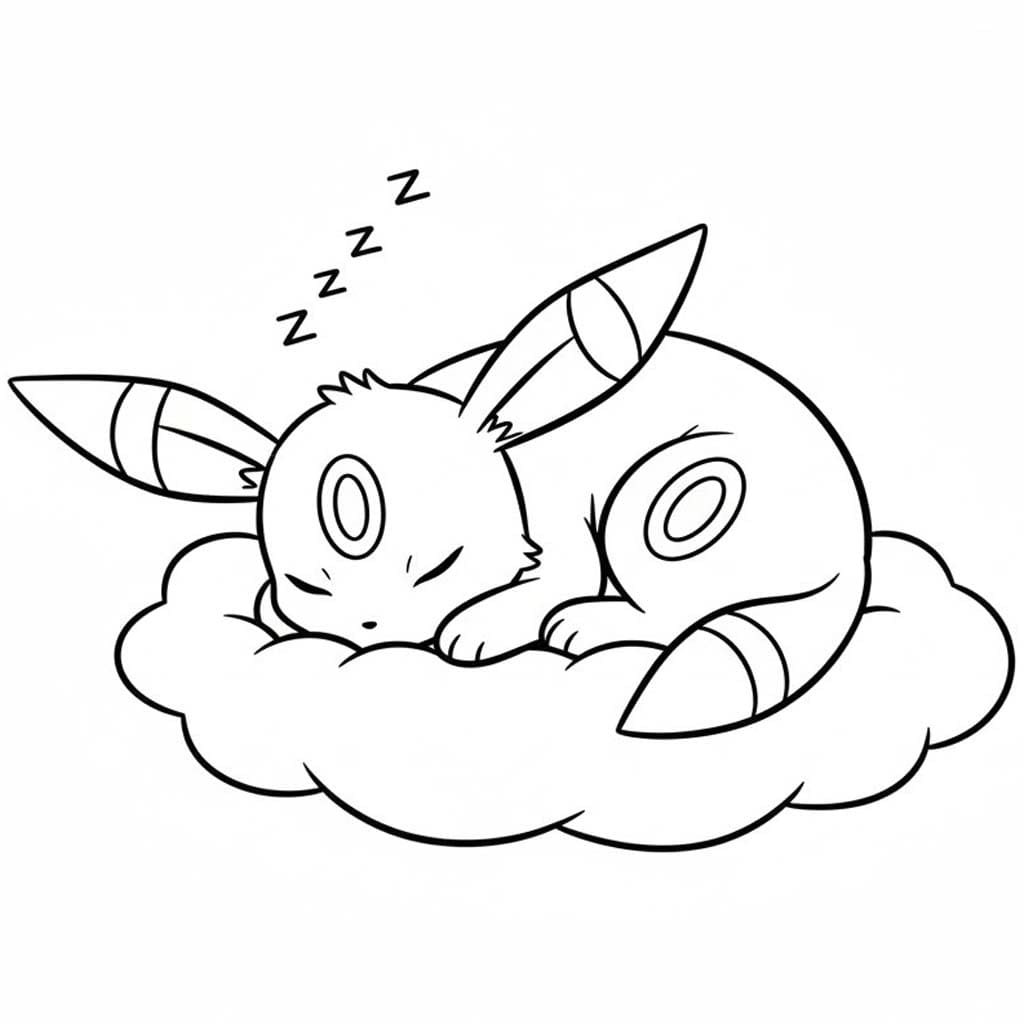 Fise de colorat cu Umbreon imprimabil simplu