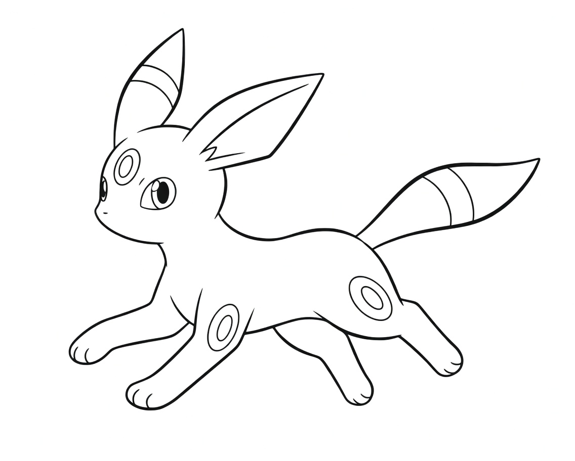 Fise de colorat cu Umbreon simplu la copii